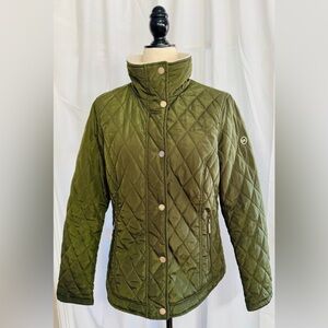 MICHAEL KORS Women's Quilted
Jacket, Olive Green Faux Fur Sherpa, Size M